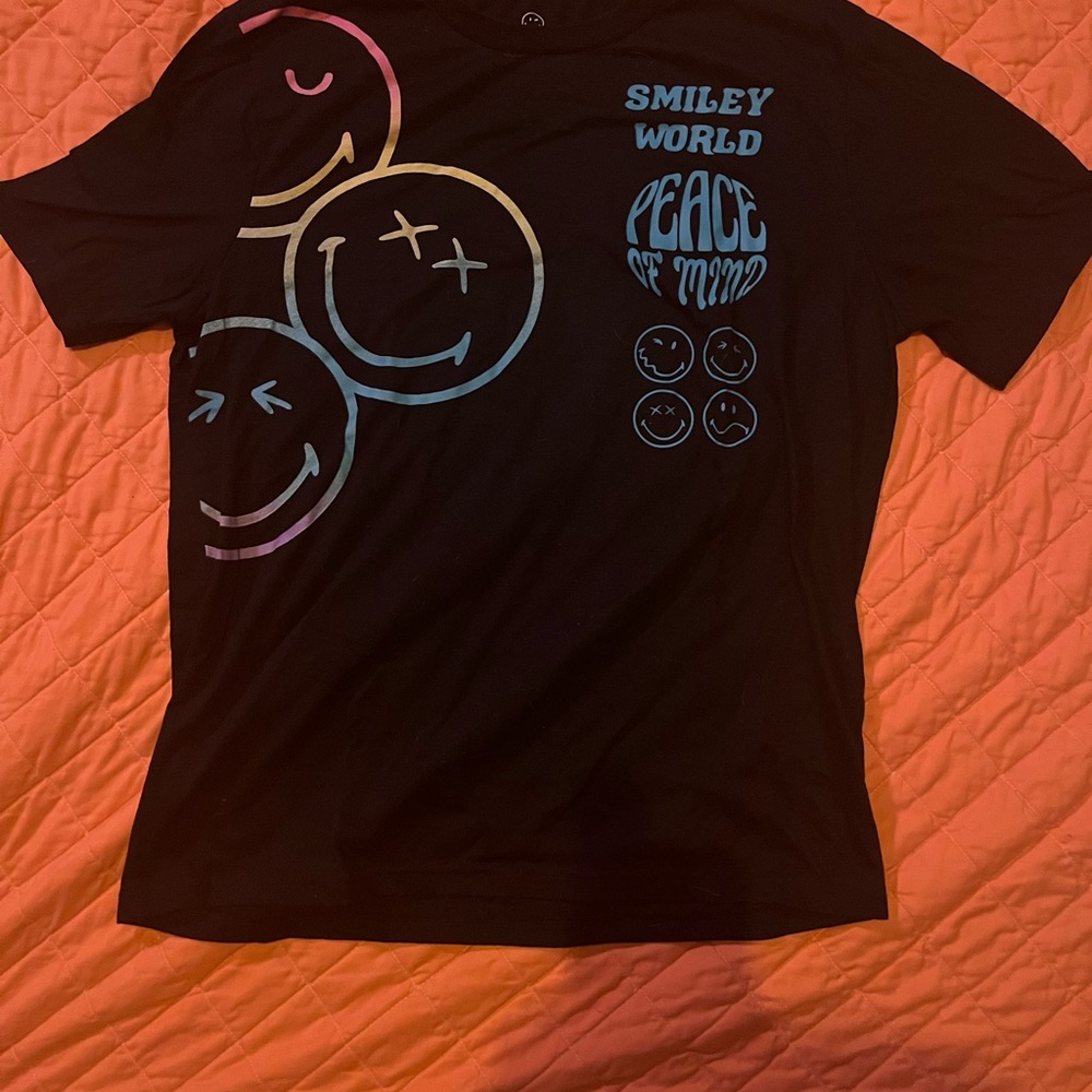 Smiley World Black Graphic Tee